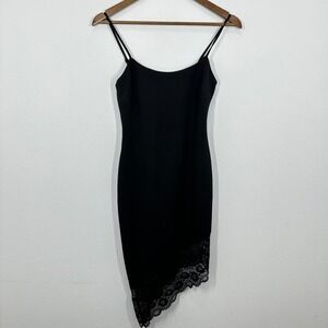 Next Up Little‎ Black Dress Cocktail Party Lace Asymmetric Hem Mini Dress